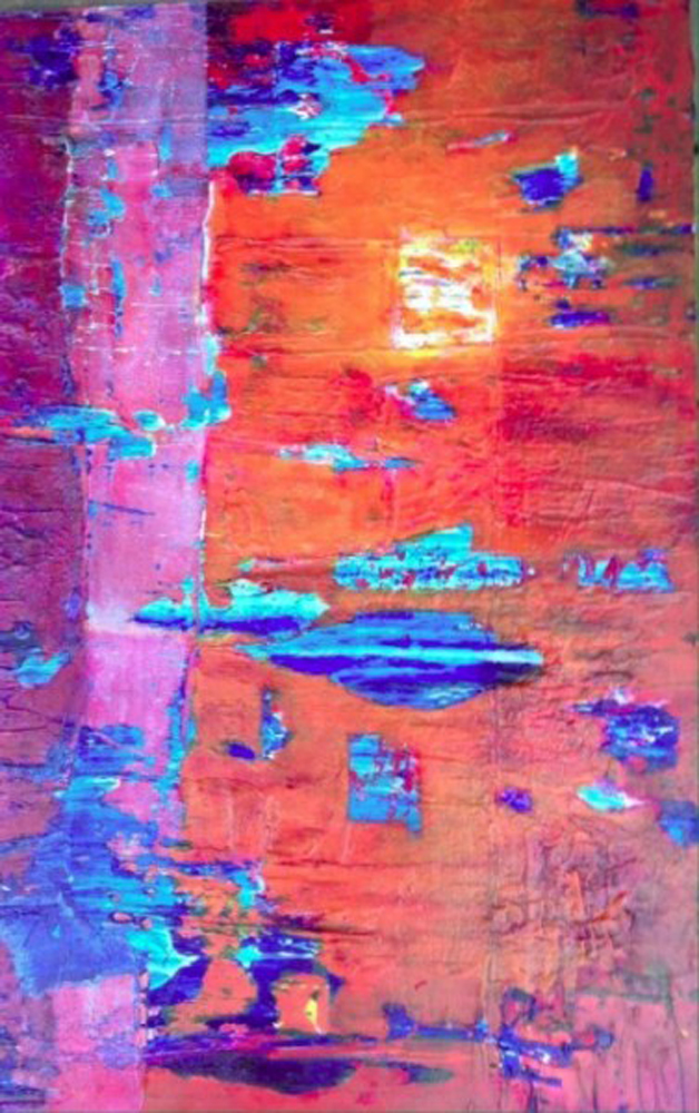 Hidden Worlds - 24" X 16 " - Acrylic & Texture - Framed
